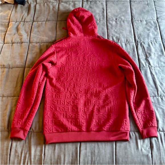 Adidas Maroon Hoodie with Edgy Embossed Design NWOT 🔥 - Picture 6 of 7